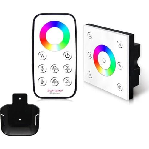 New LED Strip RGBW Controller DC 12V 24V Wall Mount Touch Panel 4A 4 Channel P4+T4 RF Remote RGB/RGBW String Ribbon Control