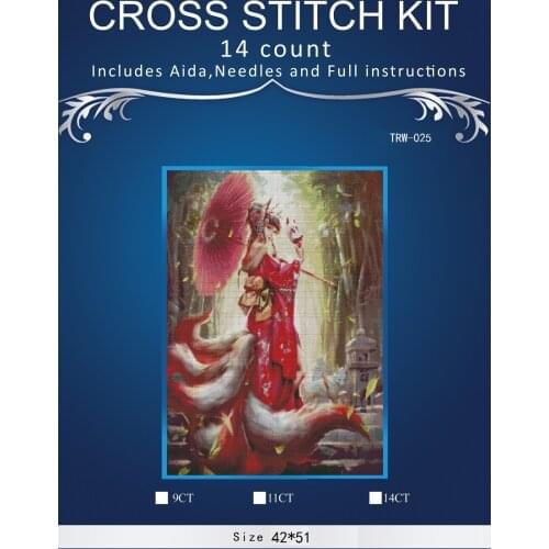 New Embroidery Counted Cross Stitch Kits Needlework Crafts 14 ct DMC DIY Arts Handmade Decor -pretty girl 2