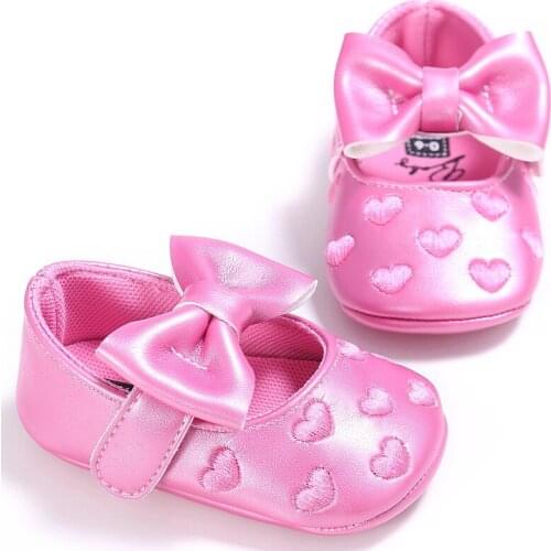 Bowknot Princess Newborn Baby Girl Shoes Angel 0-18month Heart Stiches First Walkers Comfortable Prewalker Walking Toddlers