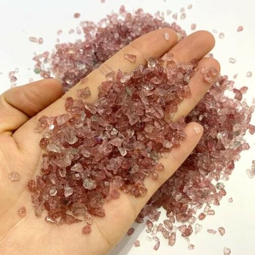 Wholesale 50g Mini Natural Strawberry Quartz Gravel Crystal Mineral Purify Degaussing Stones and Crystals