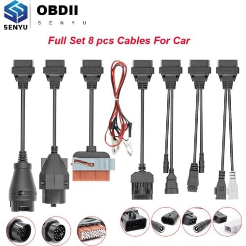 Full set 8 Car Extension Cables OBD OBD2 Connector Car Diagnostic Scanner Auto tool Full Set 8pcs Cables For BMW Multidiag Pro