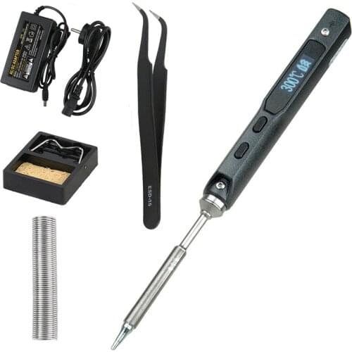 TS100 ARM MCU Portable MINI 65W Programmable Smart Electric Digital LCD Soldering Iron Soldering Station+Power Supply