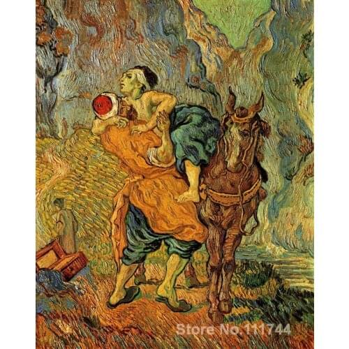 Hand painted art on canvas The Good Samaritan after Delacroix Vincent Van Gogh painting for sale High quality