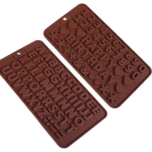 Silicone Chocolate Mold Alphabet Number Fondant Molds Cookies Bakeware Tools Pastry Cake Decorating Tools Baking Accessories