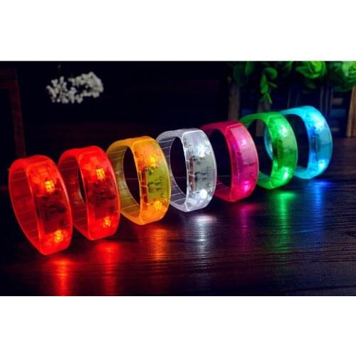 LED Flashing Wristband Wrist Band Voice Control Bracelet Sound Activated Glow Bracelet for Party Clubs Concerts 10pcs/lot