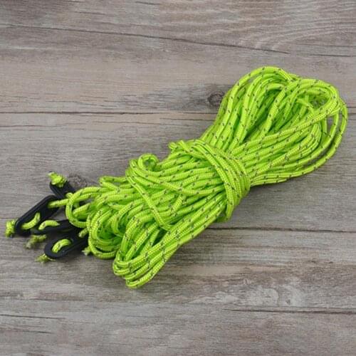 Tent Rope Reflective Tear Resistant 2m Adjustable with Buckle Windproof Rope for Outdoor Camping High Strength Guyline Rope
