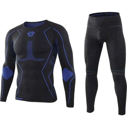 Mens Tactical Cycling Thermal Underwear Sets Winter Fleece Sweat Quick Drying Thermo Underwear Tight Fitness Long Johns Clothes