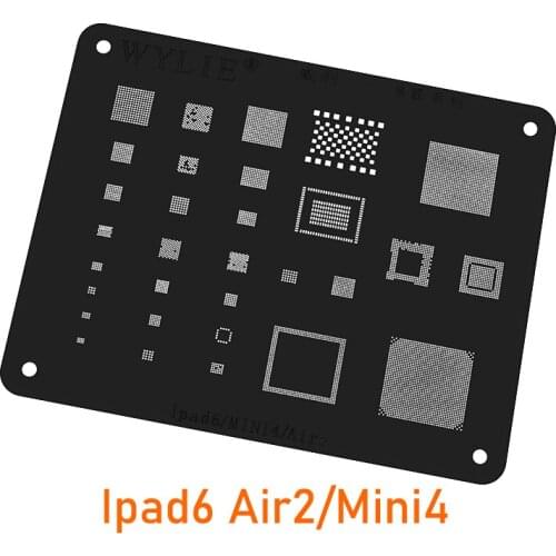 Wylie BGA Reballing Stencil For IPAD 6 Air2 A1566 Mini4 A1538 CPU RAM Wifi Nand Baseband Power Audio IC Chip Black Steel Mesh