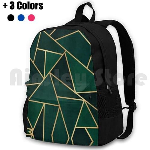 Green & Gold Pattern Outdoor Hiking Backpack Riding Climbing Sports Bag Green And Gold Pattern Green And Gold Pattern Green And