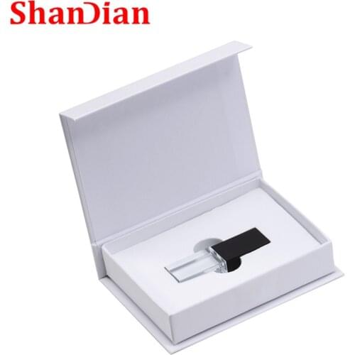 SHANDIAN Transparent Glass USB For Car Logo usb pen drive 8GB 16GB 32GB 64GB USB Flash drive, Memory Drive Stick Pen/ Car gift
