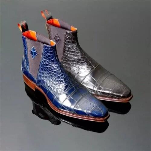 High Quality New Fashion Men Pu Leather Buckle Business Boot Vintage Casual Classic Formal Chelsea Boots Zapatos De Hombre HC096