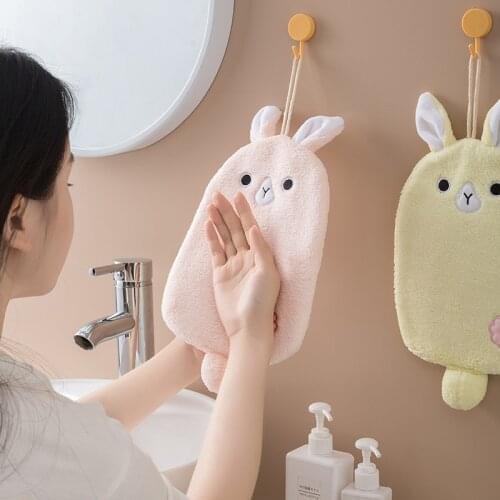 YADA Soft Cute Cartoon Rabbit Hand Towel Household Dust Cleaning Cloth Coral Velvet Thick Absorbent For Adults Women TW200021