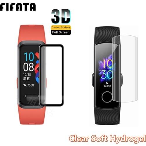 FIFATA 3D Curved Surface & Soft Hydrogel HD Clear TPU Protection Film For Huawei Honor Band 4 5 5i 3 Pro 4 Pro Screen Protector