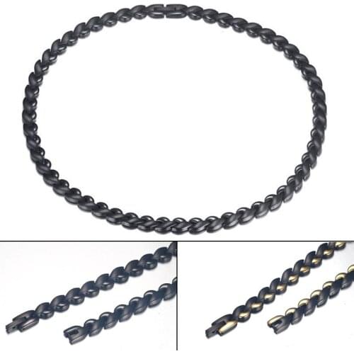 Health Energy Pure Titanium Hematite 99.999% Germanium Infrared Magnetic 3 In 1 Elements Therapy Power Necklace for Men Women
