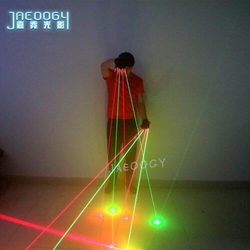 Green Red Laser Gloves Night DJ Singer Dancing Performance Glowing Glasses Gloves Halloween Party Laser Show Props
