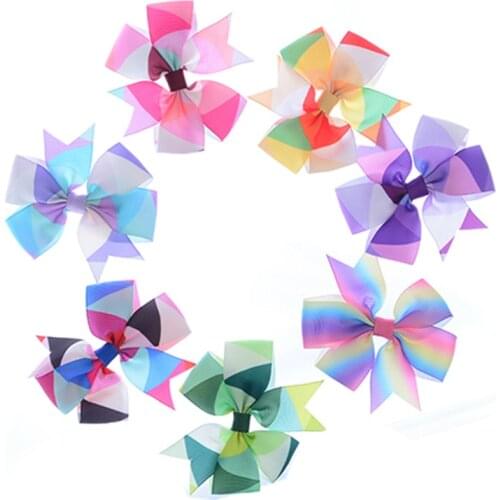 Hair Bows Boutique 8" Large Solid Grosgrain Ribbon Hair Bow Clips Barrette Bow For Women Girls Accessories