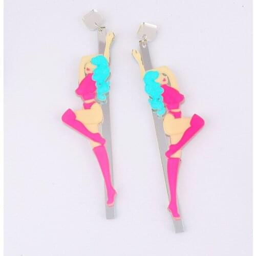 Exaggeration Rock Pole Dance Sexy Girl Acrylic Earrings for Womens Pendientes Big Drop Earring Oorbellen Brincos Trendy