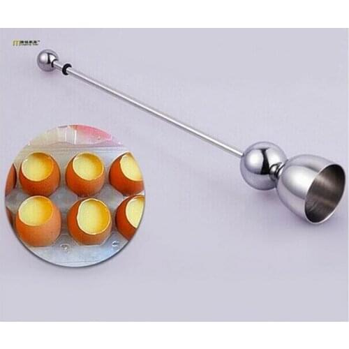 1PC Kitchen tools accessories dining stainless steel silver egg opening device boiled raw surprise eggs shell open tool OK 0255