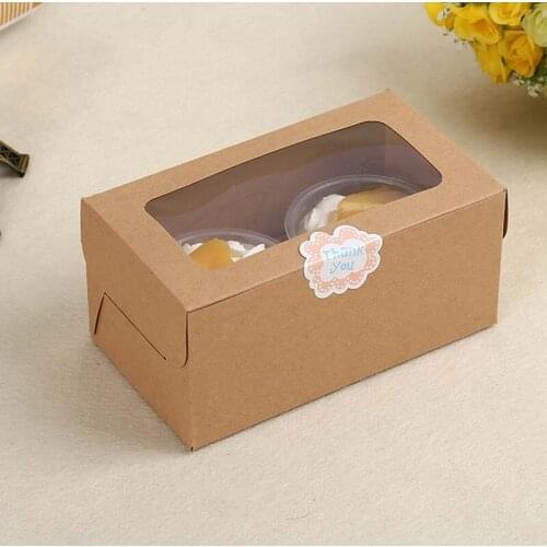 10pcs Kraft Paper Favor Gift Box Pastry Pudding Cupcake Box Wedding Christmas Party Candy Box Party Food Packaging Organizer