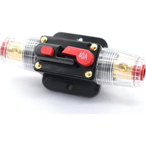 12V Cars Audio AGU Fuse Holder 4-8 AWG Inline Circuit Breaker Protection 40A