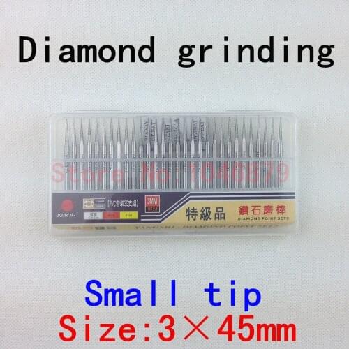 30 / box,Diamond grinding, grinding needles, grinding rods, ground rods. Cylinder: 3*45mm Small tip
