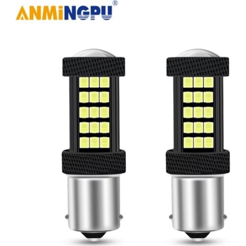 ANMINGPU 2PCS Signal Lamp P21W Led 1156 BA15S PY21W Canbus 2835SMD BAU15S Turn Signal Reversing lights Backup Light Bulbs White