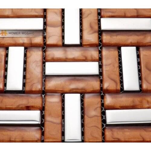 Free shipping! orange glass mosaic tiles, bathroom tiles, strip, HOMER MOSAIC, HMM1031