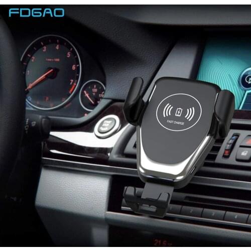 Fdgao 10W Qi Wireless Car Charger Mount Phone Holder for iPhone 11 Pro X XS XR 8 Fast Charging For Samsung S8 S9 S10 Note 10 9