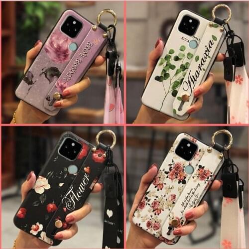 Lanyard Kickstand Phone Case For Google Pixel 5 Fashion Design Anti-dust New Arrival Wrist Strap