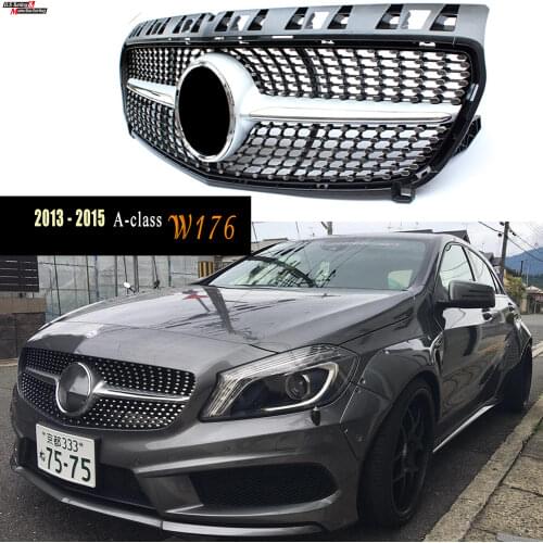 Black & Silvery Grilles for Mercedes 2013 - 2015 A Class W176, Fitment Guaranteed
