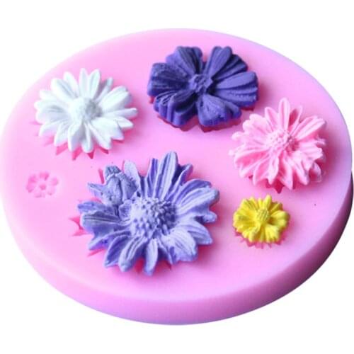 High Quality Hot Selling Food Grade Silicone Sunflower Mold Chocolate Cake Decorating Mould For Polymer Clay Crafts DIY Tools