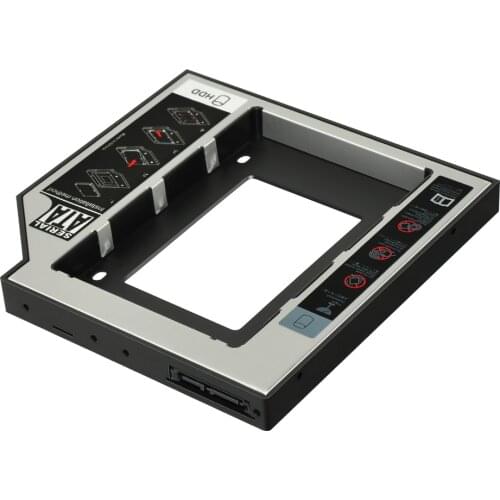 JCX half aluminum half plastic New 12.7mm Universal 2nd HDD Caddy 2.5" SSD HDD Case SATA 3.0 For Notebook Laptopj