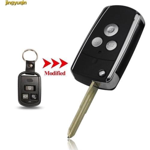 Jingyuqin Flip Car Key Shell Fob for Hyundai Sonata Moinca with Right Blade Modified Folding Remote 3 Button Key Cover Case