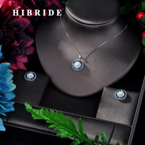 HIBRIDE Fashion Jewellery Sets for Women Rhinestone Wedding Necklace And Pendants Jewelry For Women N-140