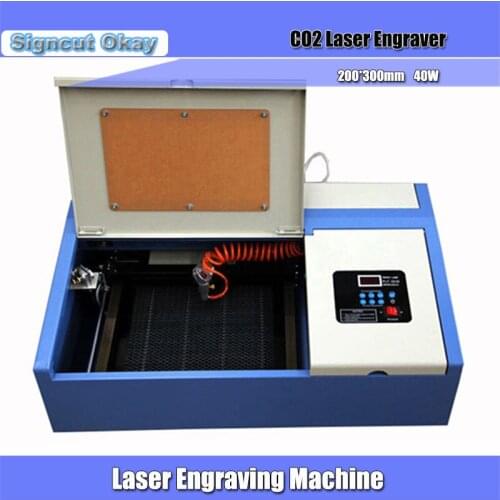 Mini CO2 Laser Engraver 110/220V 40W 3020/2030 Desktop Laser Cutter with USB Sport Support Coreldraw Software Red Position