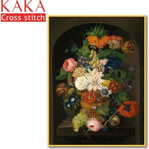 Cross stitch kits,Embroidery needlework sets with printed pattern,11CT-canvas for Home Decor Painting,Flowers Full NCKF310