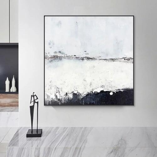 Wall Art Canvas Black And White Hand Painted Oil Painting The For Living Room Bedroom Modern Minimalist Abstract Paintings