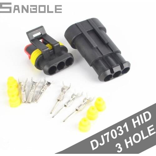 Nylon DJ7031 Waterproof Connector For Vehicle Automotive Connector 1.5 Terminal 3 Hole Rectangle 3P High Frequency (10PCS)