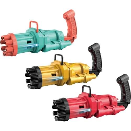New Gatling Bubble Machine 8-Hole Automatic Bubble Guns For Kids Electric Bubble Shooter Gatling Summer Soap Water Bubble Maker