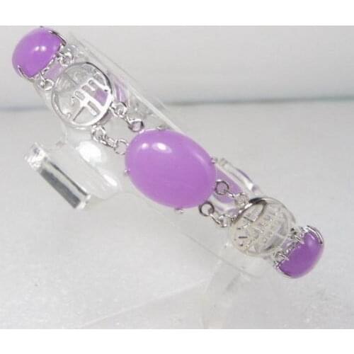 Purple NEW Clasp Link Bangle Bracelet style Fine jewe Noble 100% Natural stone