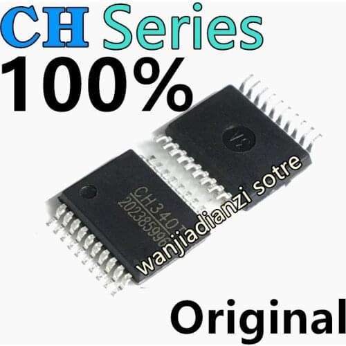 New CH340T CH341T CH345T CH372B CH372C Chip IC Patch density feet SSOP20，USB serial interface chip built-in crystals, original