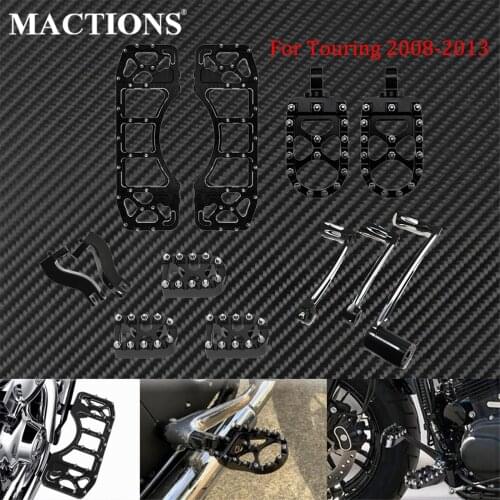 Front Rider Floorboards Passenger Rear Footpegs Mount Shift Lever Pegs Brake Arm Set For Harley Touring Road Street Glide 08-13