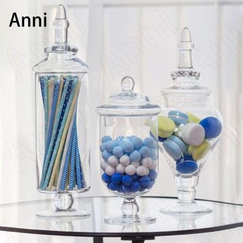 Transparent Storage Jar with Lid European Modern Candy Snack Jars Coffee Table Organizer Bottle Living Room Decoration Ornaments