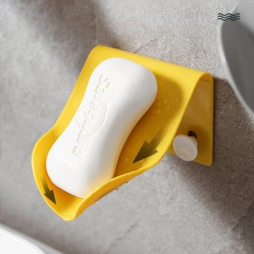Self Adhesive Soap Holder ABS Practical Hygienic Storage Quick Drain Bathroom Wall Mount Stable No Drilling Space Saving
