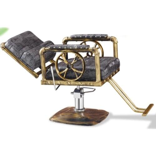 Retro barber shop hair salon high-end hair cutting chair can be put down online celebrity chair simple modern beauty salon chair