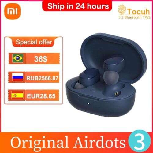Xiaomi Redmi AirDots 3 TWS Mi True Wireless Bluetooth 5.2 Earphone Auto Link Qualcomm Chip Touch Control Apt-X Adaptive Headset