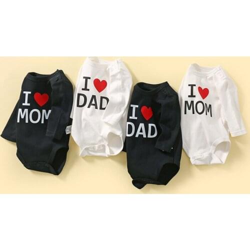 Spring And Autumn Infant Bodysuits Boys Girls Pure Cotton Long Sleeve O Neck Black White Outfit Clothes For Newborn Baby 0-24M