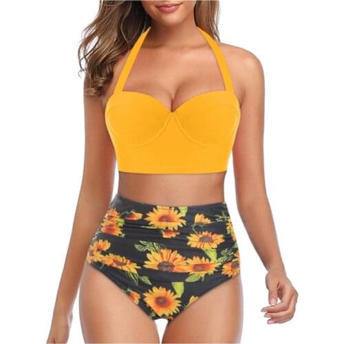 High Waist Bikini Plus Size Swimwear Women Swimsuit Bikinis 2020 Mujer Monokini Biquini Swimming Suit for Women Bathing Suit