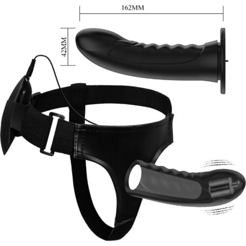 Adult Sex Toys For Couple Multi Speed Strapon Dildo Vibrator Silicone Hollow Strap on Penis Sleeve Harness Lesbian Strap-on Dick