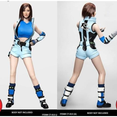 1/6 Female Fighting Set Fit 12'' Body CT013 Blue Gift With Head Carving In Stock